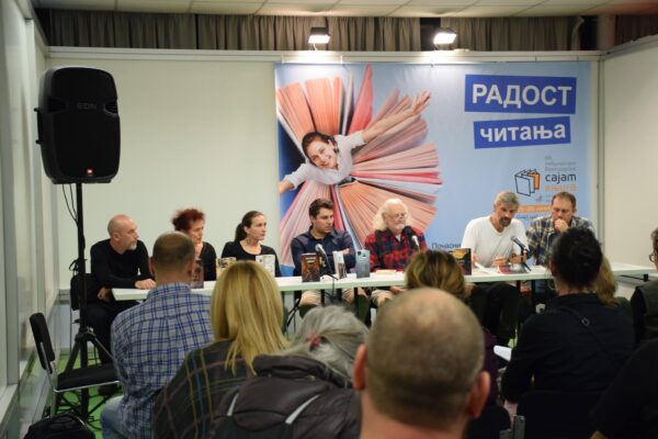 Učesnici Presingove poetske tribine na Beogradskom sajmu knjiga 2018.